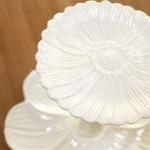 White Two Tiered Cake Stand..