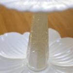 White Two Tiered Cake Stand..